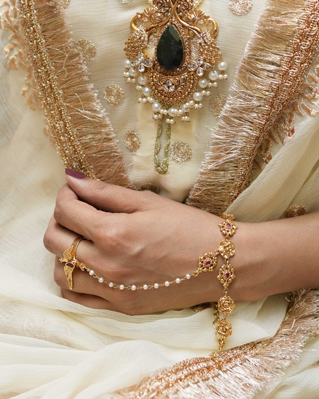 Gold plated handmade traditional style angla jewelry