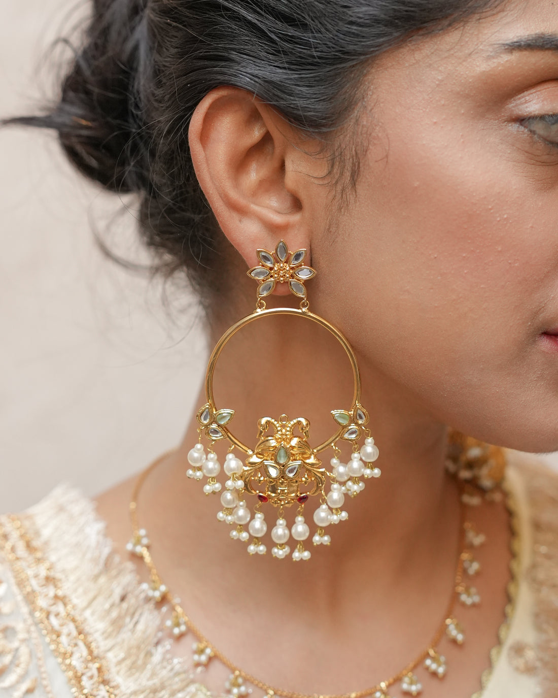 Mehrma Pearl Hoop Earrings