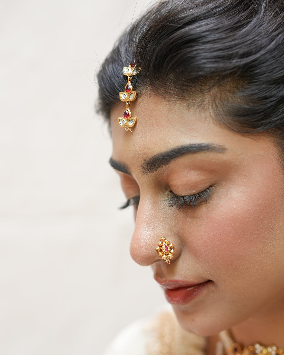Gold plated handmade traditional style matha tikka jewerly