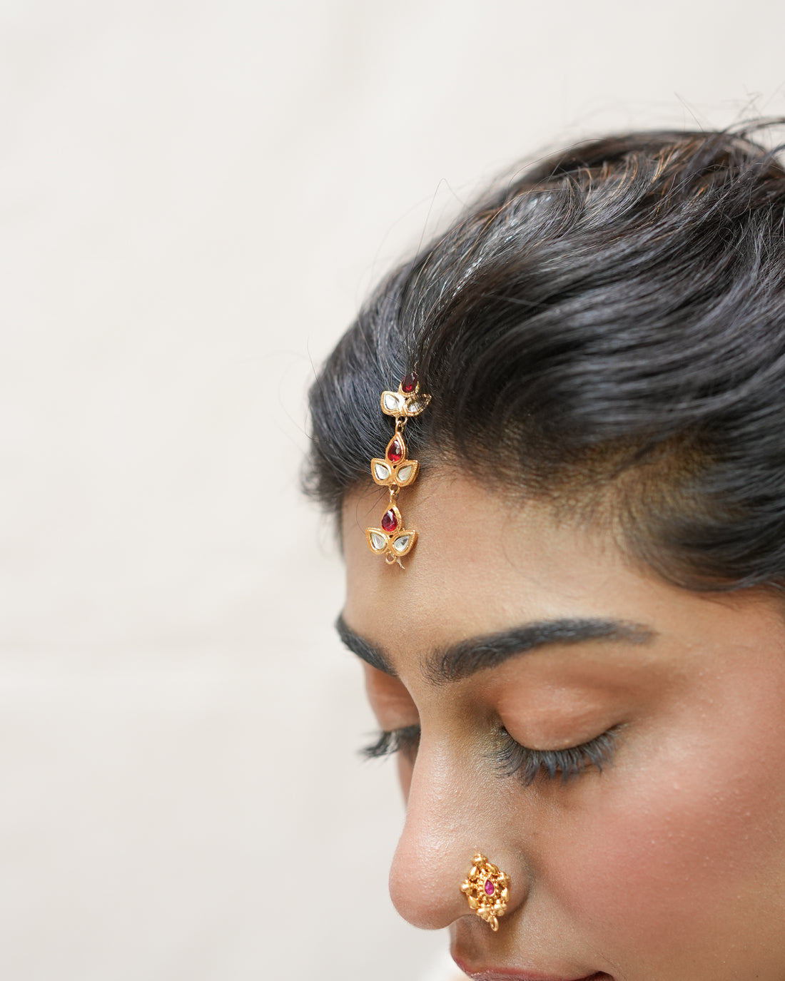 Gold plated handmade traditional style matha tikka jewerly