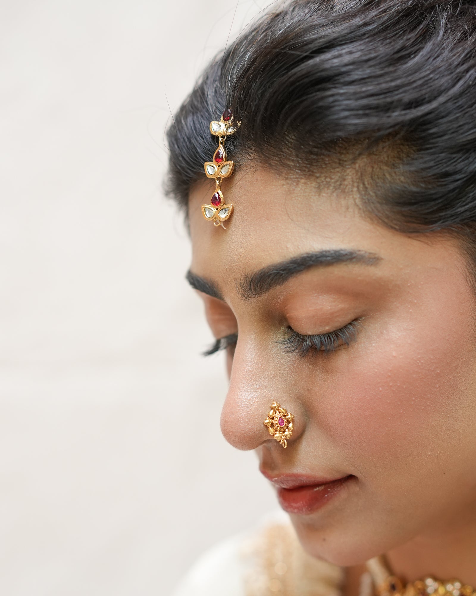 Gold plated handmade traditional style matha tikka jewerly